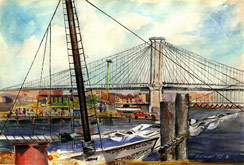Brooklyn Bridge Watercolor